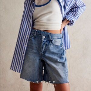 Free People We The Free Boomerang Long Shorts Size 30 Color Serenity